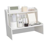 Fabater Présentoir de Bureau en Bois, Support de Rangement Multicouche à 3 Niveaux pour Bureau avec étagères Amovibles, Organisateur de Cosmétiques et Mini Bibliothèque pour Maquillage, Chambre à