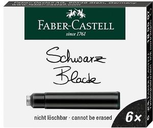 Faber-Castell 10104474 Lot de 6 Cartouches d'encre Noir