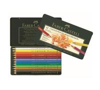 Faber-Castell - Crayons de couleur POLYCHROMOS - Étui en métal, 12 pièces