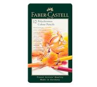 Faber-Castell 110012 Crayon Polychromos boîte métal de 12 pièces Multicolore