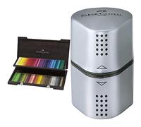 Faber-Castell 110013 Crayon de couleur Polychromos coffret bois de 120 pièces & 183800 Taille-crayon GRIP 2001 Trio argent