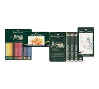 Faber-Castell 110060 Crayon de couleur Polychromos boîte métal de 60 pièces & 119065 Set Art de 12 crayons graphite CASTELL 9000