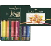 Faber-Castell 110060 Polychromos Colour Pencils, Set de 60 Crayons de Couleur dans un Coffret Métallique, Crayon de Couleurs Professionnel avec Mine épaisse 3.8 mm, Pigments sans Acide Multi Surfaces
