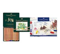 Faber-Castell 112124 Crayon PITT PASTEL boîte métal de 24 pièces & 128272 Demi pastel carre tendre boîte de 72