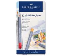 Faber-Castell 114612 - Crayons aquarelle, Set de 12 crayons de couleur, incassables, entièrement aquarellables