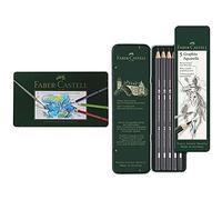 Faber-Castell 117536 Crayons de couleur aquarellables Albrecht Dürer, boîte métal de 36 & 117805 Crayon graphite aquarellable 5 HB/2B/4B/6B/8B