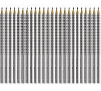 Faber-Castell 117697 - Lot de 24 crayons Grip 2001 - Couleur du corps : argenté et noir (HB, 1 lot de 24)