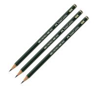 Faber-Castell 119002 Crayon graphite Castell 9000, degré de dureté 2B (Lot de 3)