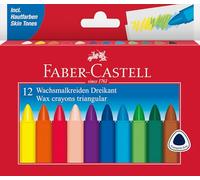 FABER-CASTELL 120010 Boîte de 12 craies triangulaires à la cire