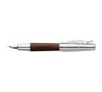 FABER-CASTELL - Stylo plume e-motion Bois Chrome, plume EF, brun-rouge