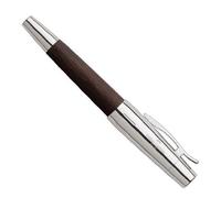Faber-Castell 148210 Stylo Plume E-Motion, Largeur De Trait M, En Bois Et Métal Chromé, Emballage Cadeau Inclus (Bois Foncé) (Import Allemagne)