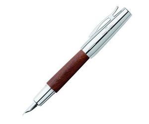 Faber-Castell 148213 E-Motion B Stylo Plume Bois Marron Foncé/Chrome