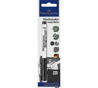 Faber-Castell 159596 - Marqueur textile, pointe ogive de 1 mm, lavable jusqu'à 95 °C, fixation indépendante après 24 secondes ou après repassage, noir, 1 pièce