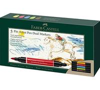 FABER-CASTELL Feutre PITT artist pen Dual Marker, étui de 5