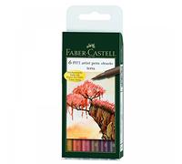 Faber-Castell 167106 Feutre PITT artist pen couleurs terre étui de 6