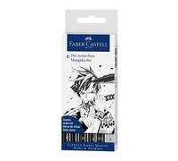 Faber-Castell 167124 Stylo De Calligraphie Noir 6 Pièces Noir