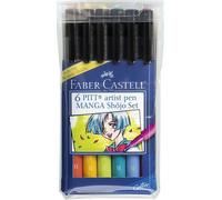 FABER-CASTELL 167136 Crayon à encre de Chine PITT artist pen Set "Manga