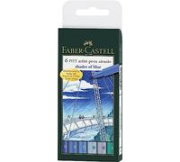 Feutre-pinceau Pitt couleurs bleues par 6 G