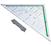 FABER-CASTELL 177090 - Équerre de dessin grande, avec poignée amovible, 1 pièce