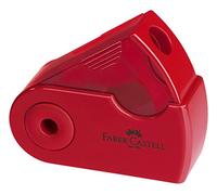Faber-Castell Taille-crayons mini 182711 - simple trou, réservoir coulissant - Bleu/Rouge