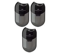 Faber-Castell - 183500 - Taille-crayon double - Couleur du boîtier : noir/transparent (3 taille-crayons)