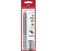 FABER-CASTELL 183797 - Set de crayons Grip 2001 avec 2 crayons à dessin et 1 taille-crayon