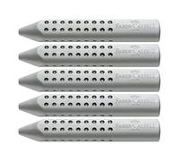 Faber-Castell 187100 - Grip 2001 - Lot de 5 gommes triangulaires - Gris
