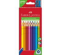 FABER-CASTELL - 20 crayons Jumbo triangulaires avec taille-crayon