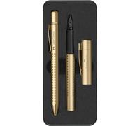 Faber-Castell 201522 Grip Edition Kit stylo plume M et stylo à bille, Doré, 1 kit