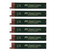FABER-CASTELL 205027 - Set de mines fines Super Polymer, 6 pièces avec 12 mines chacune, 0,5 mm, dureté 2B