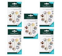 Faber-Castell 205214 - Colle Tack-It, 5 x 50 g, blanc, pastilles adhésives réutilisables