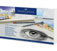 Faber-Castell 210009 - Creative Studio Set, 30 pièces, avec crayons aquarelle Goldfaber, crayons, Pitt Artist Pens et accessoires