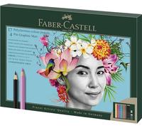Faber-Castell 210052 Polychromos Colored Pencils, Set de 17 Crayons de Couleur, 4 crayons Pitt Graphite Matt, une Gomme et un Taille-crayon, Crayon de Couleurs Professionnel avec Mine épaisse 3.8 mm