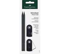 Faber-Castell 218498 Set SPARKLE noir/blanc (2 crayons graphite, 1 gomme SLEEVE mini, 1 taille-crayon SLEEVE)