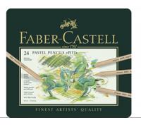 Faber-Castell Crayons Pitt Pastel 112124 Haute résistance à la lumière Boîte métal 24 couleurs