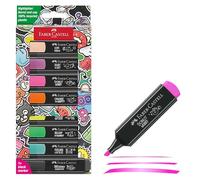 Faber-Castell Surligneurs 254692 TL Graffiti, Fluorescents néon, pointe biseautée de précision, Etui 8
