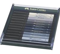 FABER-CASTELL 267423 - Dessinateur à l'encre de Chine Pitt Artist Pen brush, paquet de 12, tons de gris
