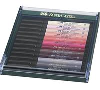 Faber-Castell 267424 Box PITT artist pen brush 12x coul.chair, Coul Chair | Encre de dessin résistante à l'eau et à la lumière, pour les illustrations et les projets créatifs