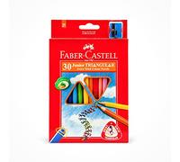 FABER-CASTELL - 30 crayons Jumbo triangulaires avec taille-crayon