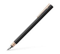 Faber-Castell 343103 - Stylo plume Neo Slim métal, largeur de plume B, noir avec rose doré