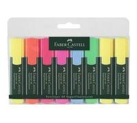 Faber-Castell Surligneur TEXTLINER 48 (154862) – 1–5 mm, étui de 8 (3x jaune, 1x vert, orange, rose, bleu, rouge)