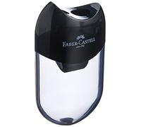 Faber-Castell Taille-crayon Réserve 2 trous avec réservoir semi-transparent, ambidextre - Noir