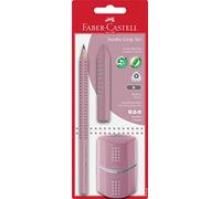 FABER-CASTELL 580082 - Set de crayons Jumbo Grip, avec crayon, gomme et taille-crayon triple, rose shadows, sur carte blister
