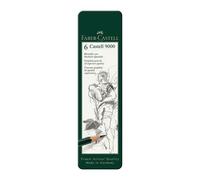 FABER-CASTELL Crayon graphite CASTELL 9000, étui métal de 6