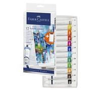 Faber-Castell Acrylfarbe in Tube, 12er Kartonetui hochpigmentierte, lichtechte Farben mit glänzendem - 1 Stück (379212) Marque