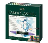 FABER-CASTELL - Marqueurs aquarellables Albrecht Dürer, 20 couleurs | Feutres d'artiste hautement pigmentés à pointe pinceau et pointe fibre pour une application uniforme et précise