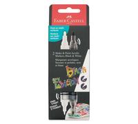 Faber-Castell Black Edition Shake & Paint, marqueurs acryliques, lot de 2, noir et blanc