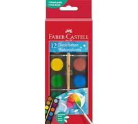 Faber-Castell Palette de peinture aquarelle 12 couleurs avec pinceau inclus