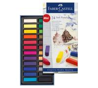 Faber-Castell Boîte de 24 demi-pastels tendres CREATIVE STUDIO – couleurs intenses et facilement miscibles