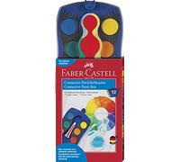 FABER-CASTELL - Boîte de peinture à l'eau Connector, 12 couleurs, bleu